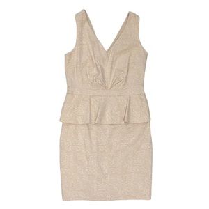 Belle By Badgley Mischka Peplum Jacquard Dress